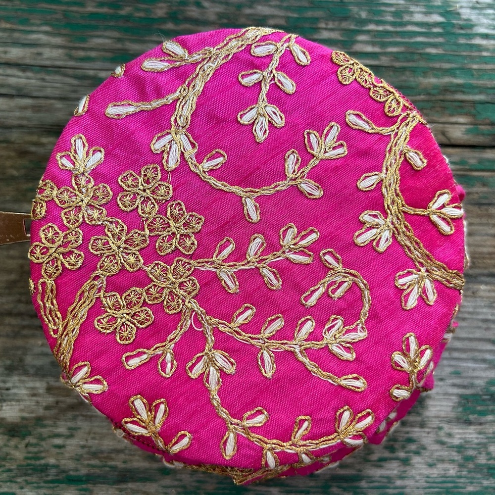 Shree Handicrafts Pink and Gold Travel Jewelry Box
